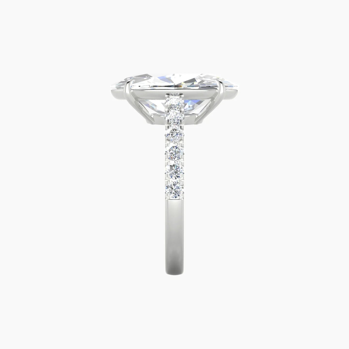 Straight Shank | 18k White Gold 5 ct Oval Cut Ring