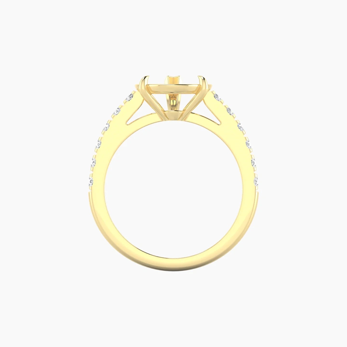 Straight Shank | 18k Yellow Gold 5-7.99 ct Pear Cut Ring Setting
