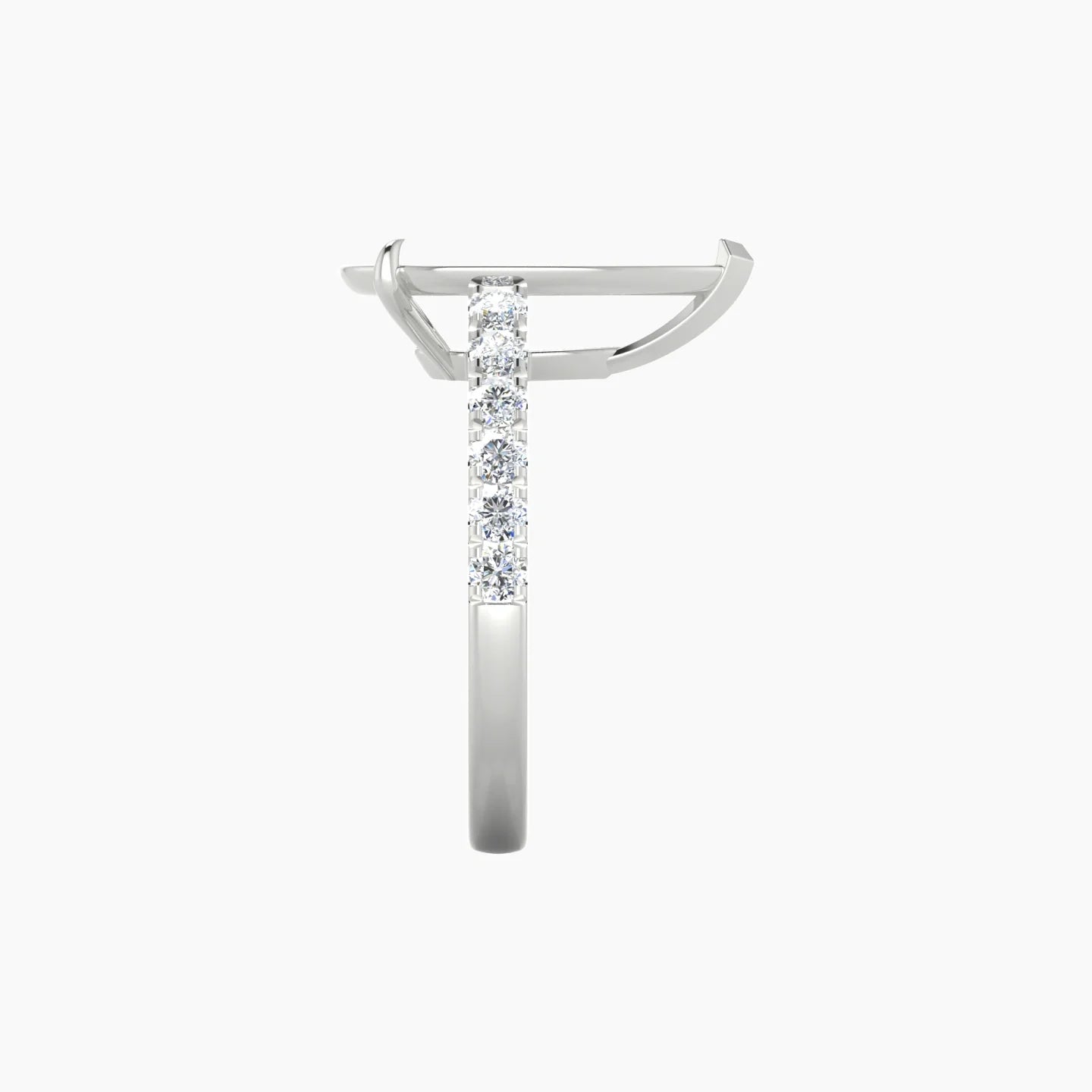 Straight Shank | 18k White Gold 5-7.99 ct Pear Cut Ring Setting