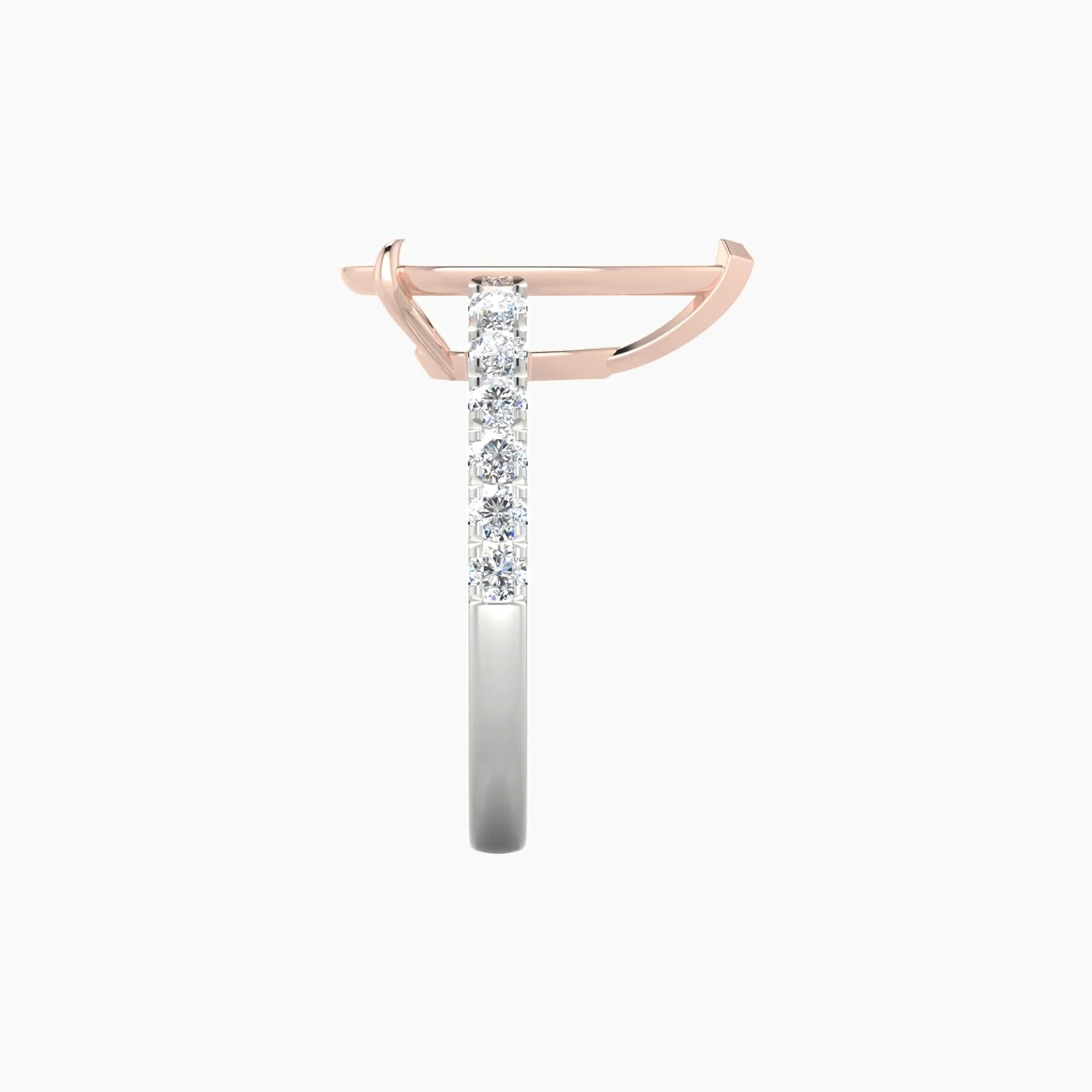 Straight Shank | 18k White & Rose Gold 5-7.99 ct Pear Cut Ring Setting