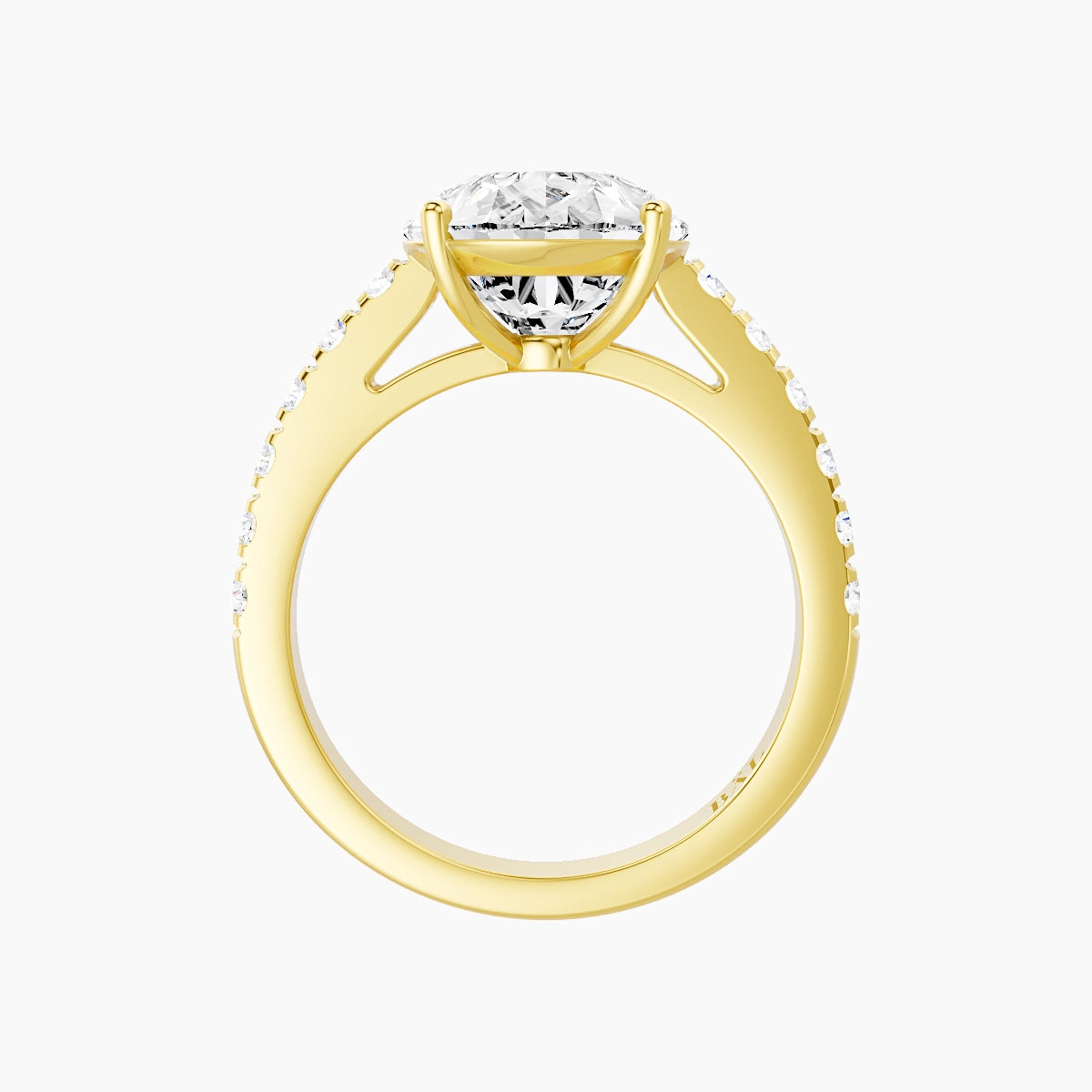 Straight Shank | 18k Yellow Gold 5 ct Pear White Lab Diamond Ring