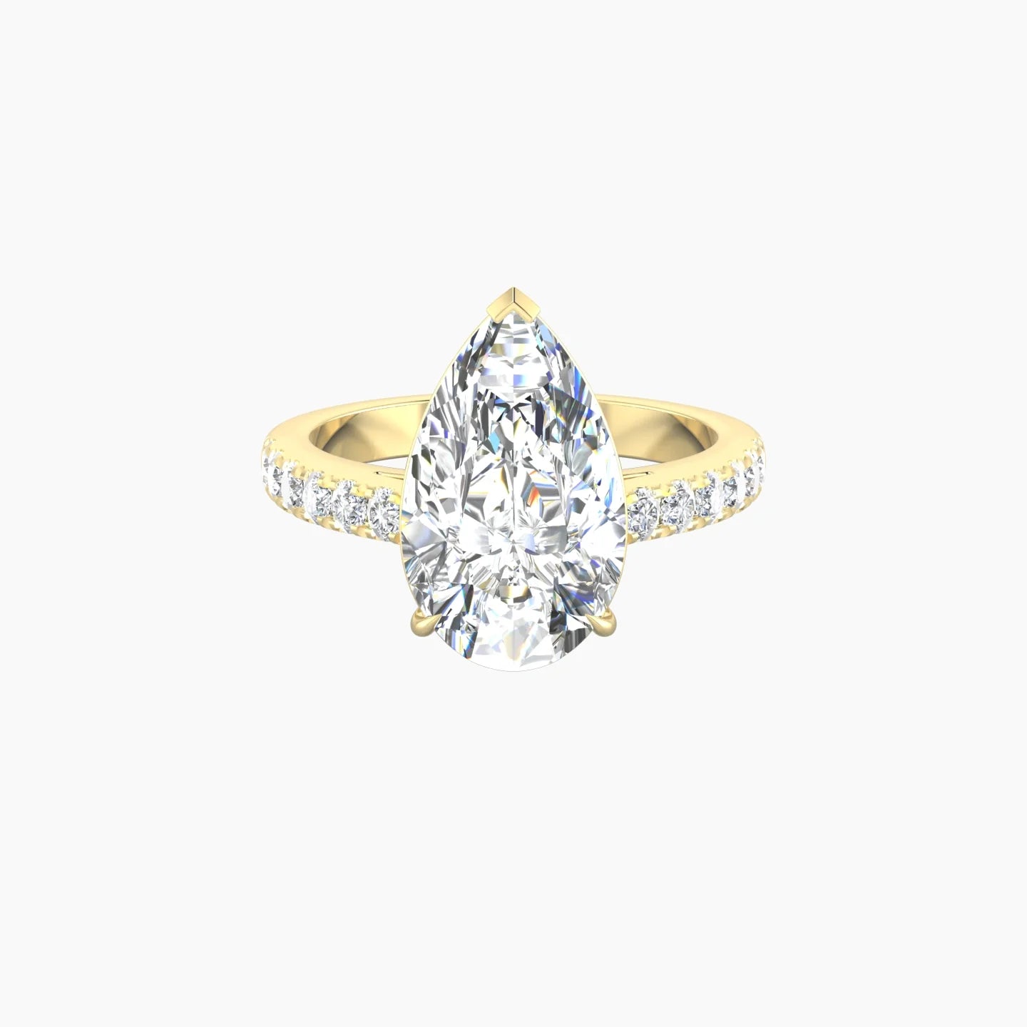 Straight Shank | 18k Yellow Gold 5 ct Pear Cut Ring
