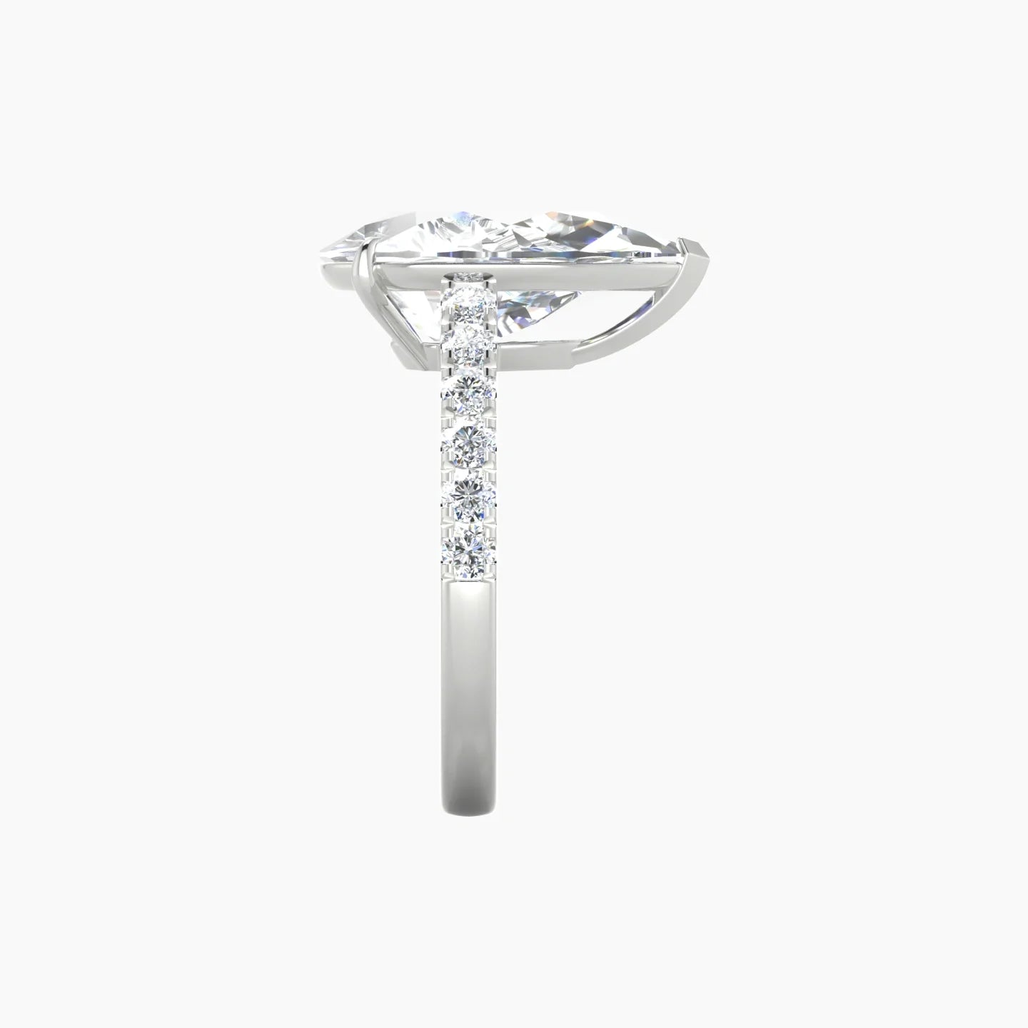 Straight Shank | 18k White Gold 5 ct Pear Cut Ring