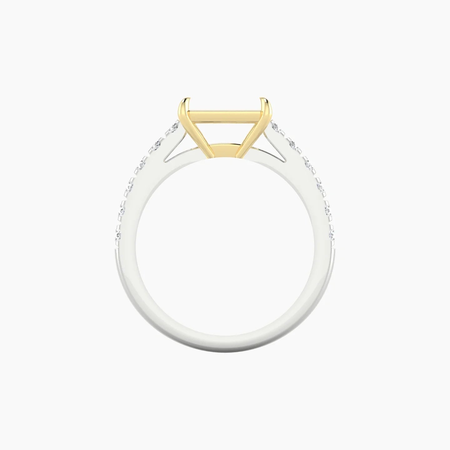 Straight Shank | 18k White & Yellow Gold 5-7.99 ct Radiant Cut Ring Setting