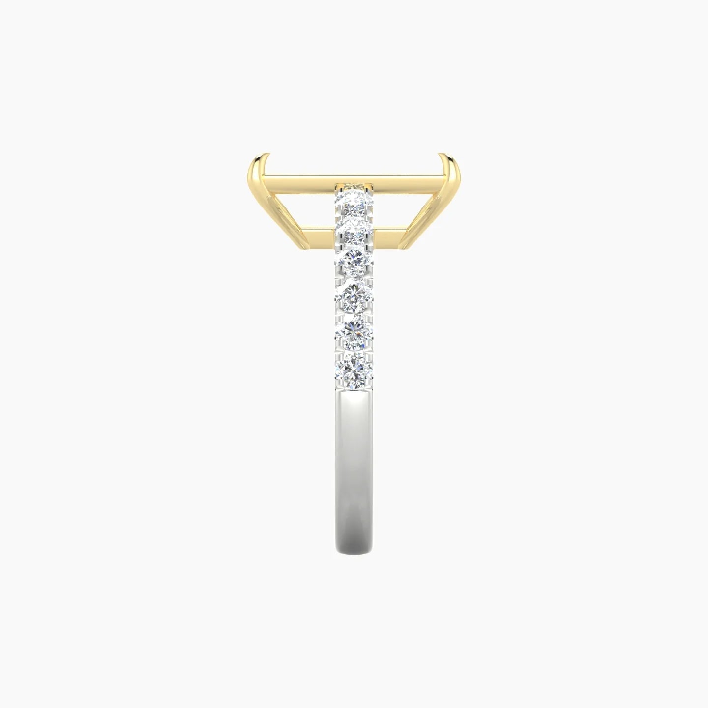 Straight Shank | 18k White & Yellow Gold 5-7.99 ct Radiant Cut Ring Setting