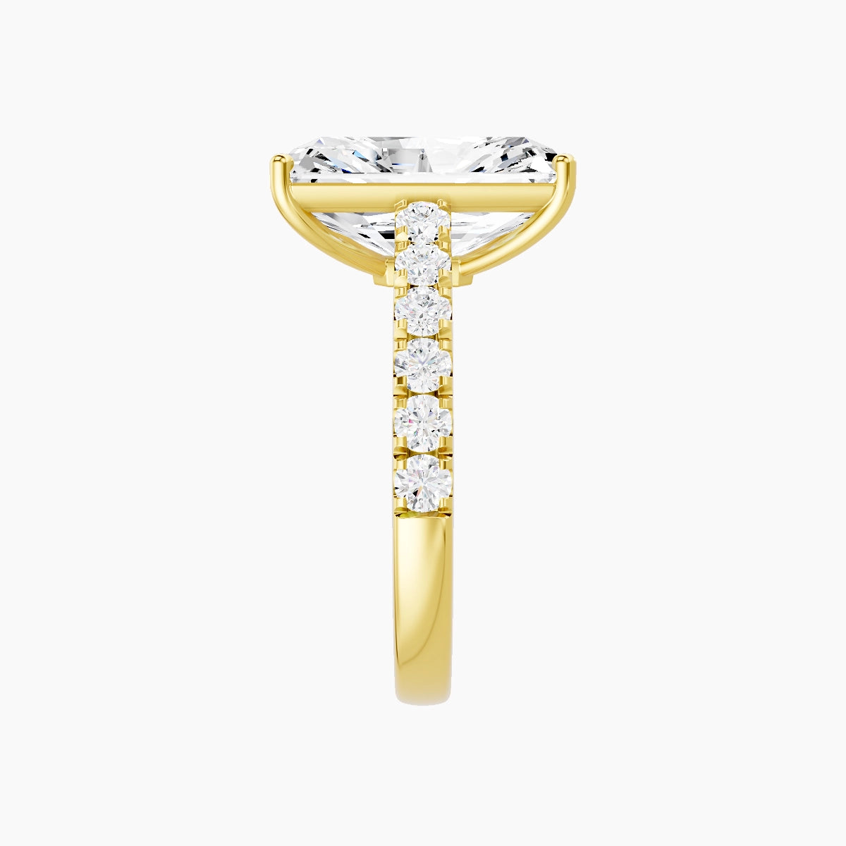 Straight Shank | 18k Yellow Gold 5 ct Radiant White Lab Diamond Ring
