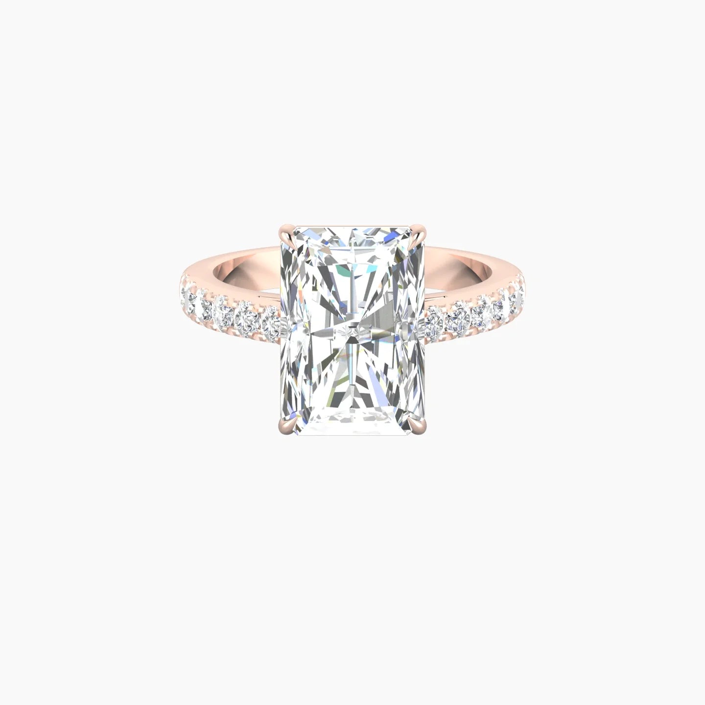 Straight Shank | 18k Rose Gold 5 ct Radiant Cut Ring