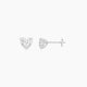 1 ct Heart White Lab Diamond Stud Earrings | 2 ct total