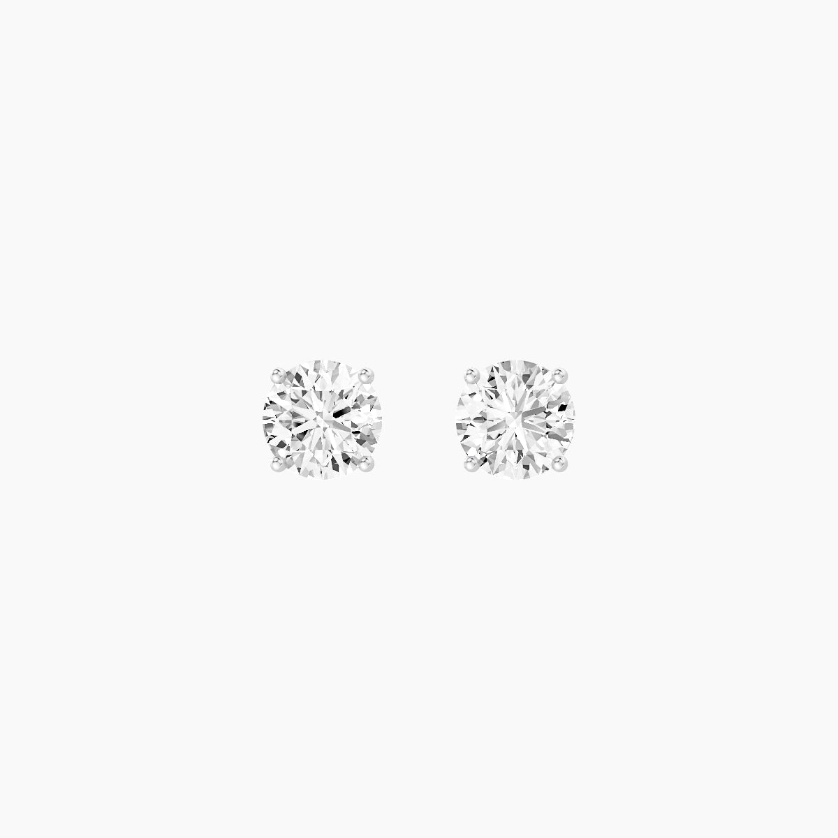 18k White Gold 1ct Round White Lab Diamond Stud Earrings