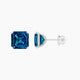 5 ct Asscher Blue Lab Diamond Stud Earrings | (10 ct total)
