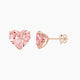 5 ct Heart Pink Lab Diamond Stud Earrings | (10 ct total)