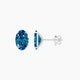 3 ct Oval Blue Lab Diamond Stud Earrings | (6 ct total)