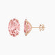 5 ct Oval Pink Lab Diamond Stud Earrings | (10 ct total)