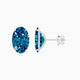 5 ct Oval Blue Lab Diamond Stud Earrings | (10 ct total)