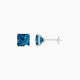 2 ct Princess Blue Lab Diamond Stud Earrings | (4 ct total)