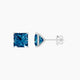 3 ct Princess Blue Lab Diamond Stud Earrings | (6 ct total)