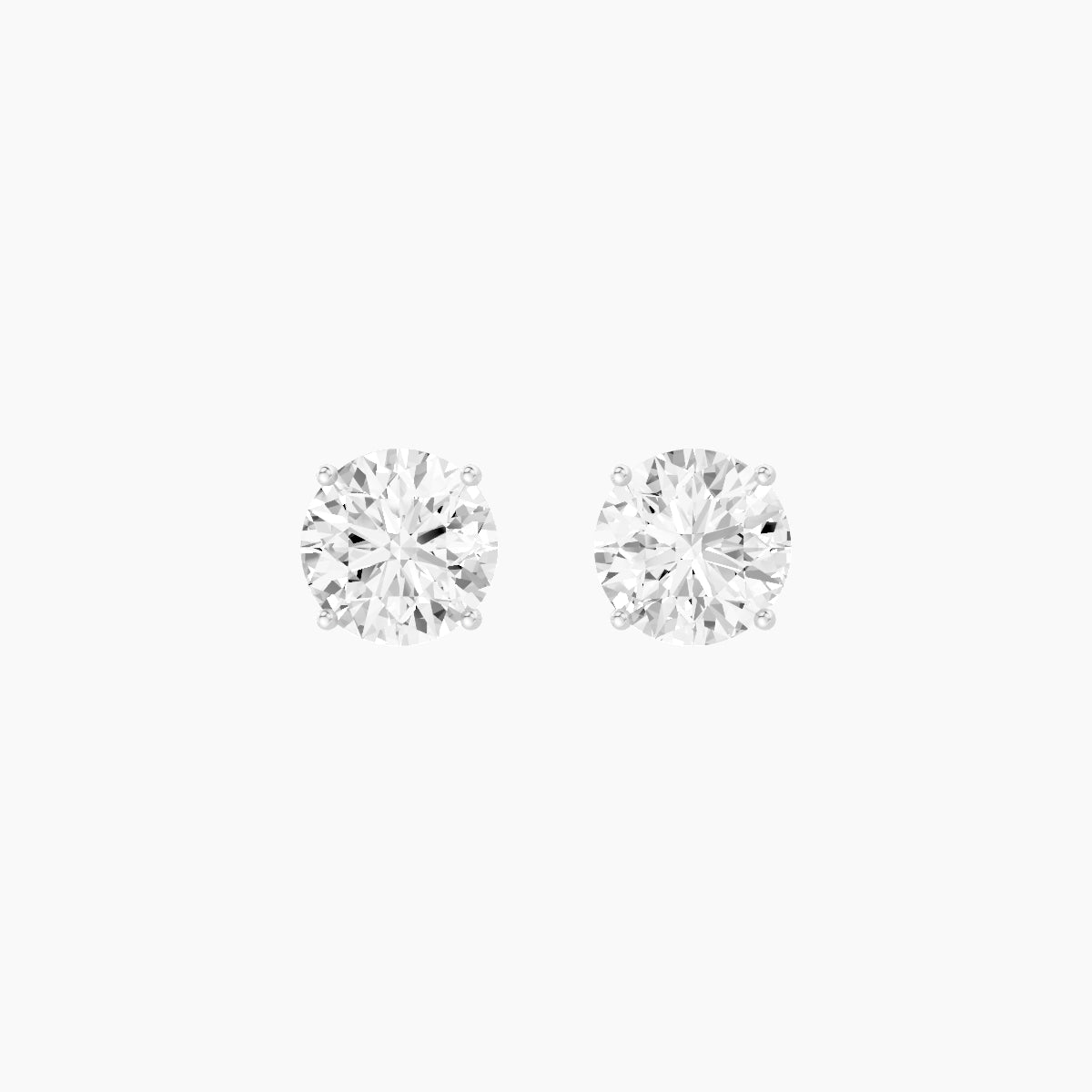 18k White Gold 2ct Round White Lab Diamond Stud Earrings