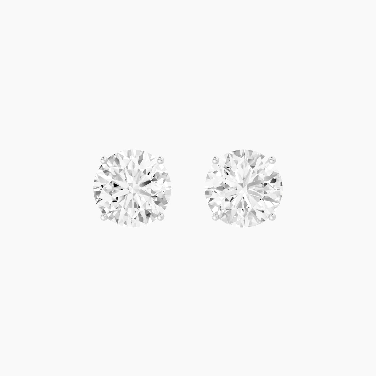 18k White Gold 3ct Round White Lab Diamond Stud Earrings