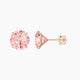 5 ct Round Pink Lab Diamond Stud Earrings | 10 ct total